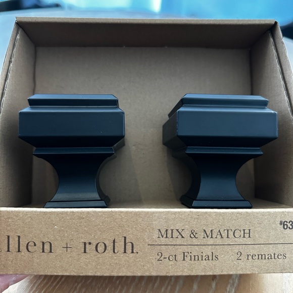 allen + roth 1-Pack black matte finish Curtain Rod Finials - Picture 3 of 3